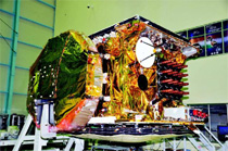 GSAT-8 at ISRO's integration facility. Image: ISRO